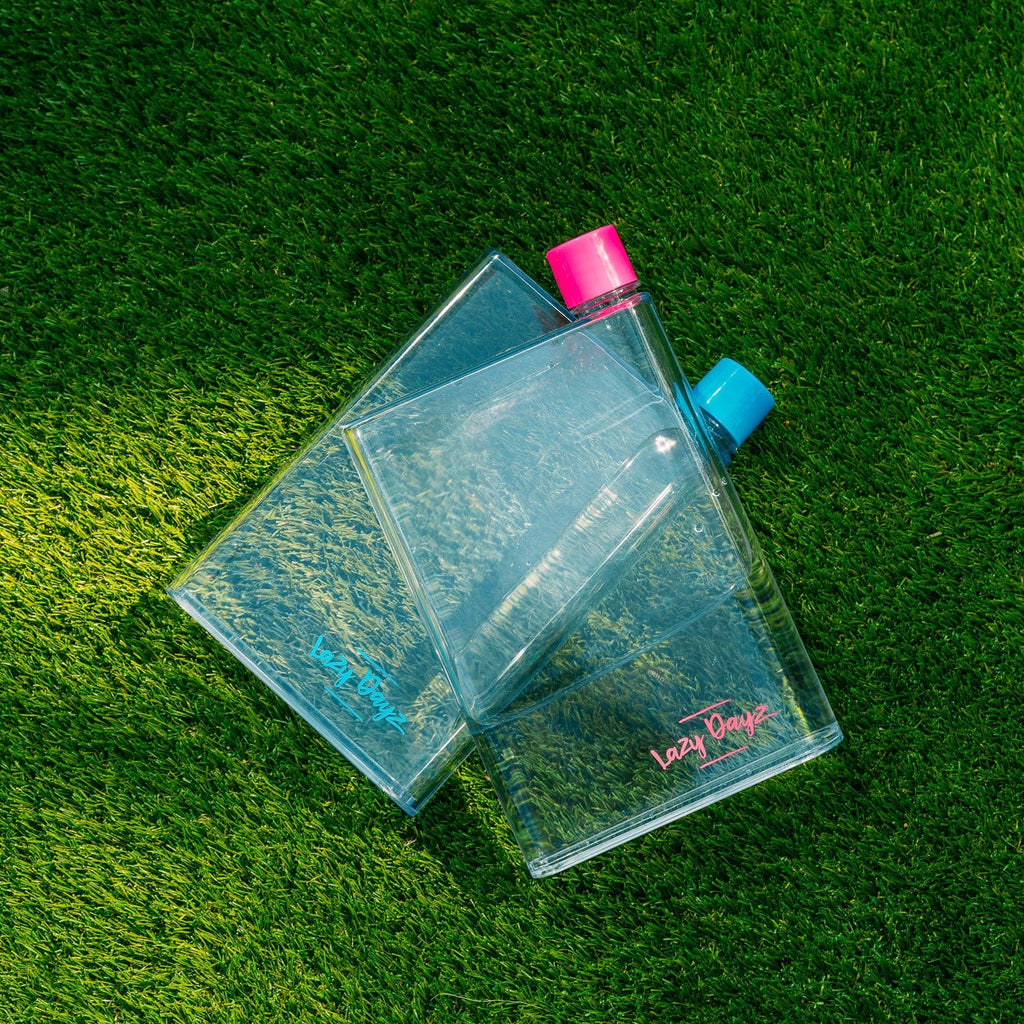 Lazy Dayz Flat Water Bottle 380ml – Blue