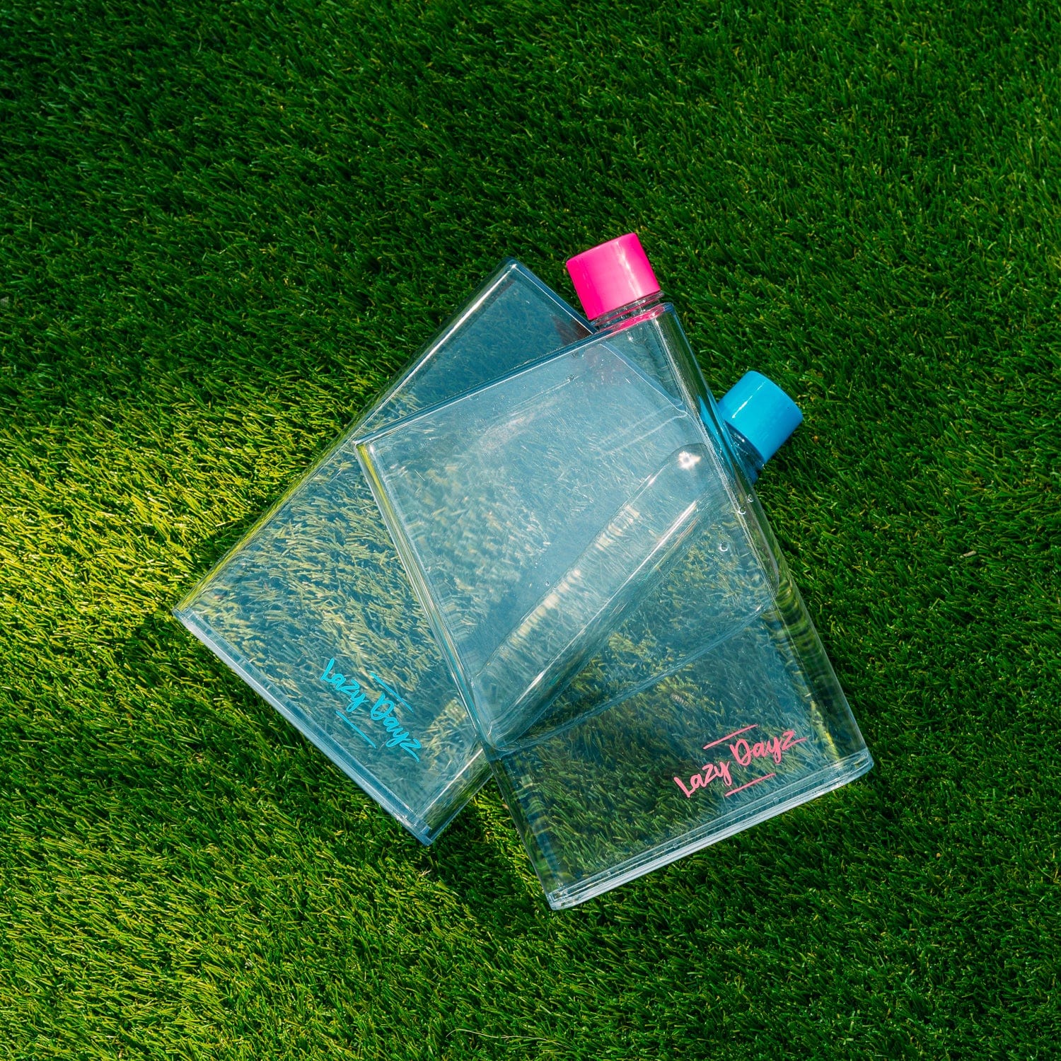Lazy Dayz Flat Water Bottle 380ml – Blue