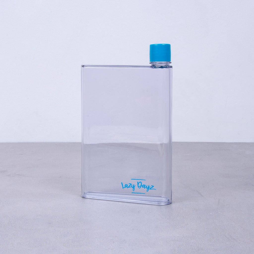 Lazy Dayz Flat Water Bottle 380ml – Blue