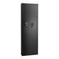 Wall Safe, 4-Tier Hidden Wall Mounted Gun Safe with Password & Key, Q235 Cold-Rolled Steel In-Wall Box with LED Lighting, 3 Adjustable Shelves & Key Holders for Money, Jewelry, Passport, Black