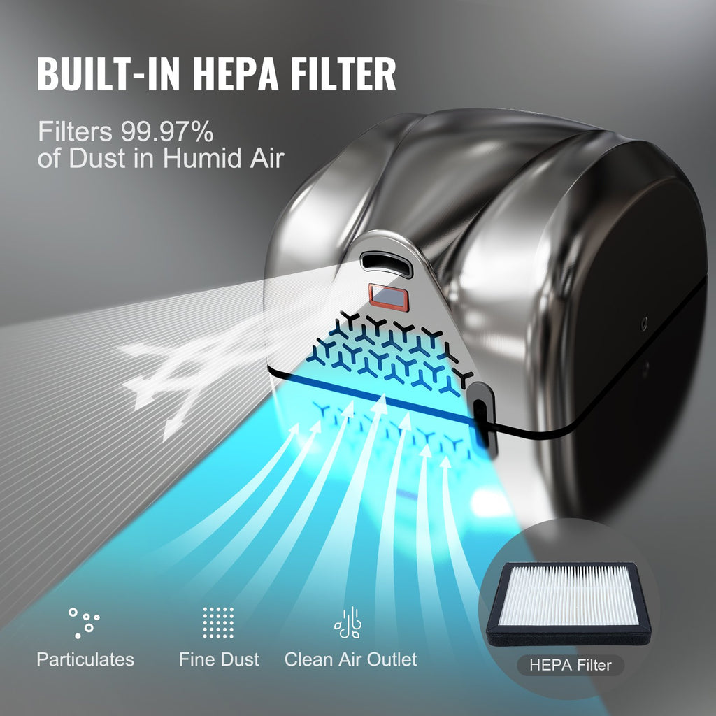 Heavy Duty Commercial Hand Dryer, 1800W Automatic High Speed Stainless Steel Warm Wind Hand Blower, 220V-240V Plug In/Hardwired Two Power Options, Compliant for Industry Business Restrooms