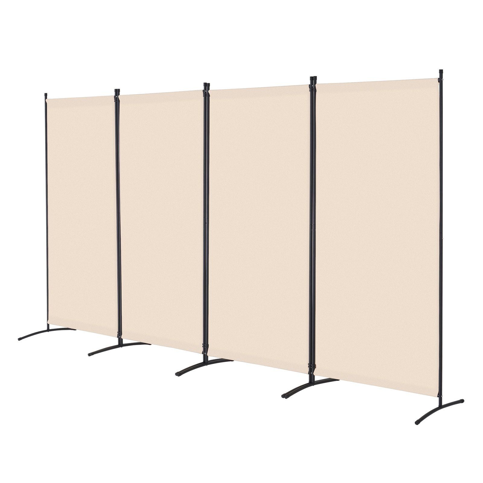 4-Panel Extra-Wide Fabric Room Divider – Beige