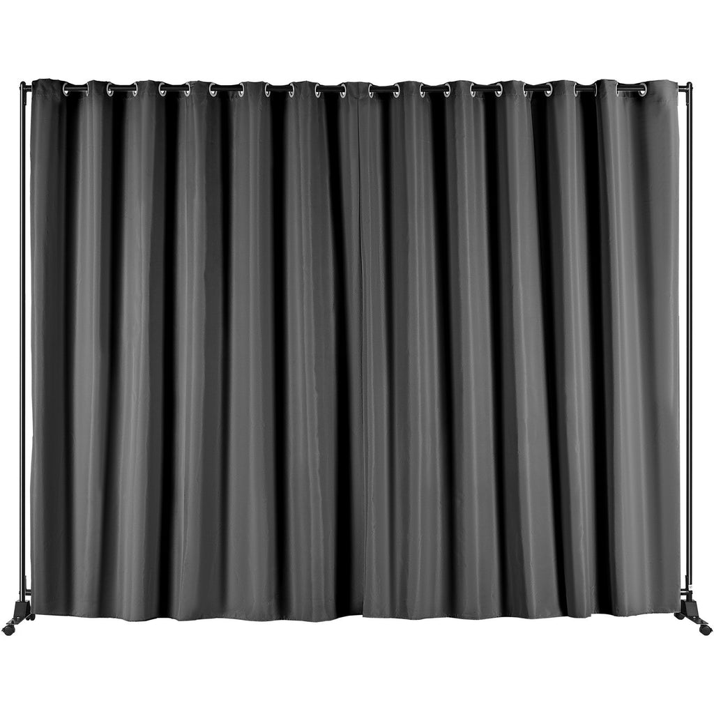 Portable Rolling Room Divider – 8 ft × 10 ft, Black