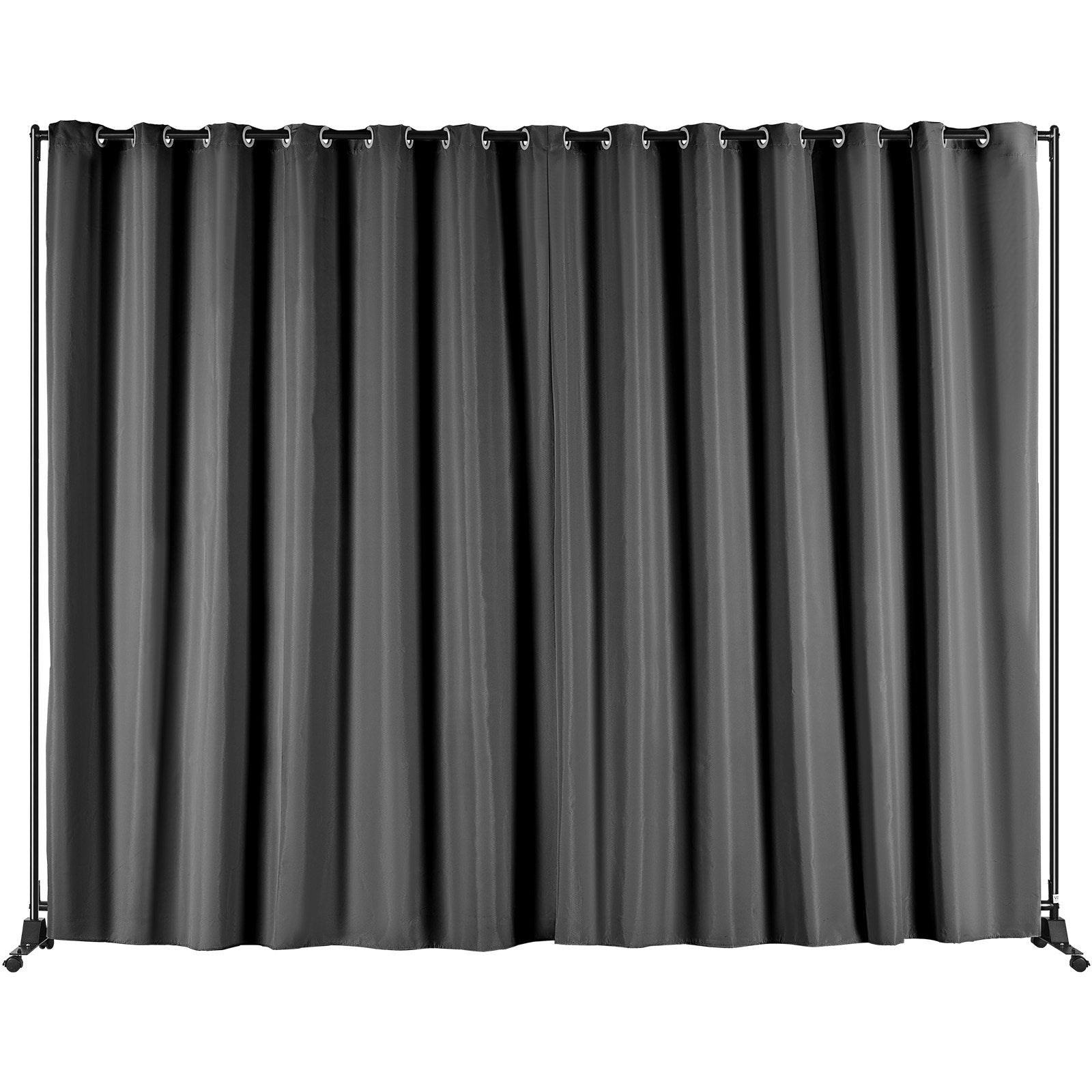 Portable Rolling Room Divider – 8 ft × 10 ft, Black