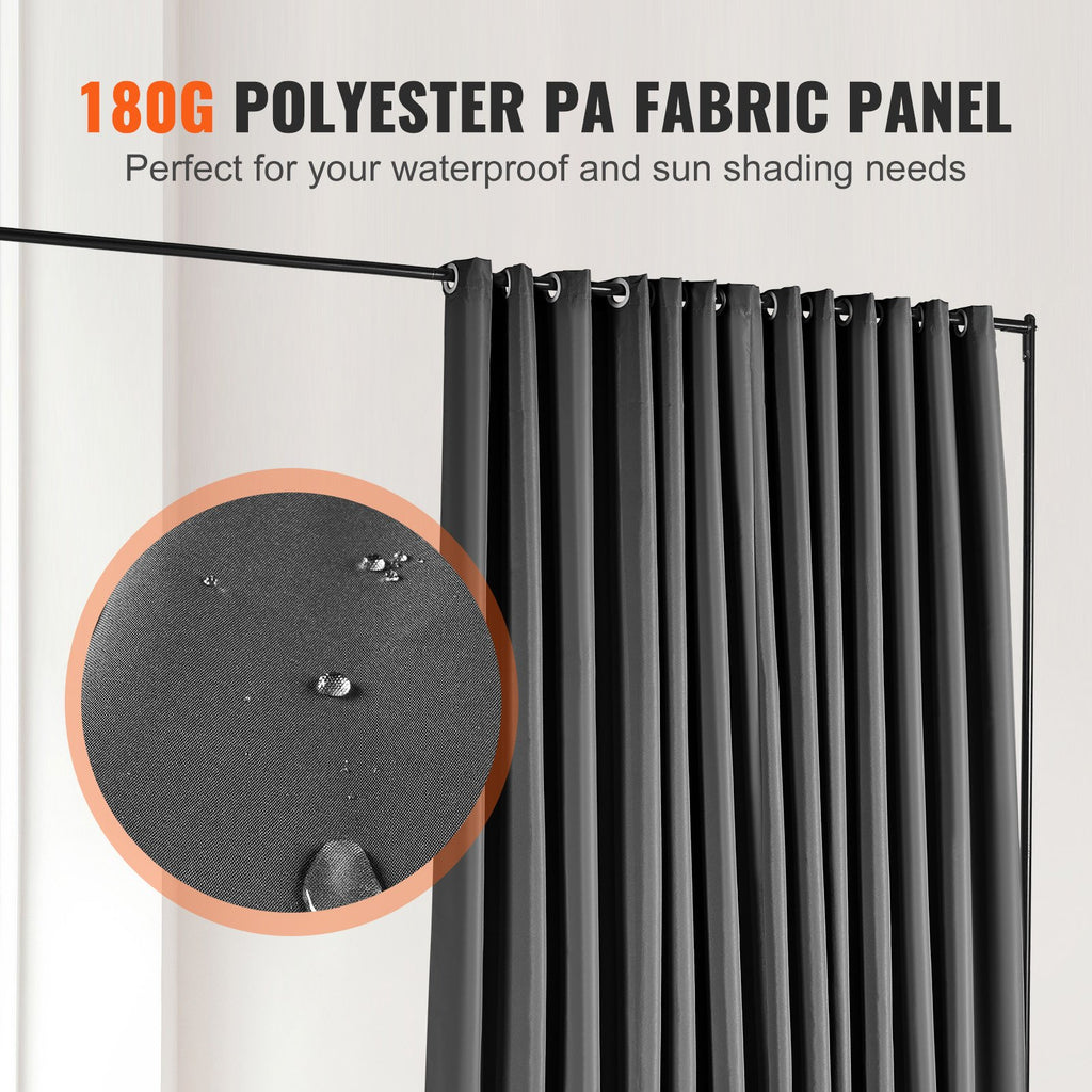 Portable Rolling Room Divider – 8 ft × 10 ft, Black