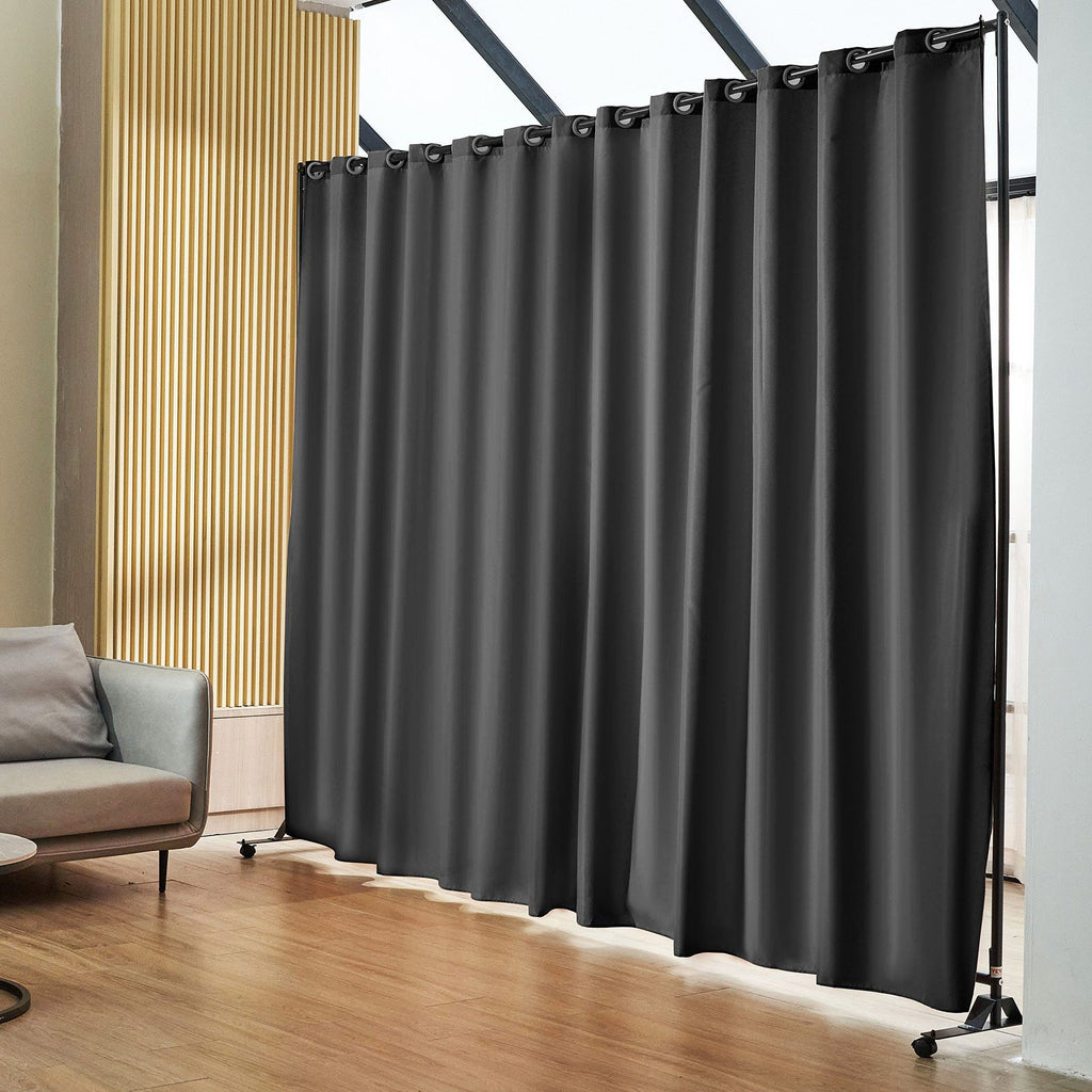 Portable Rolling Room Divider – 8 ft × 10 ft, Black