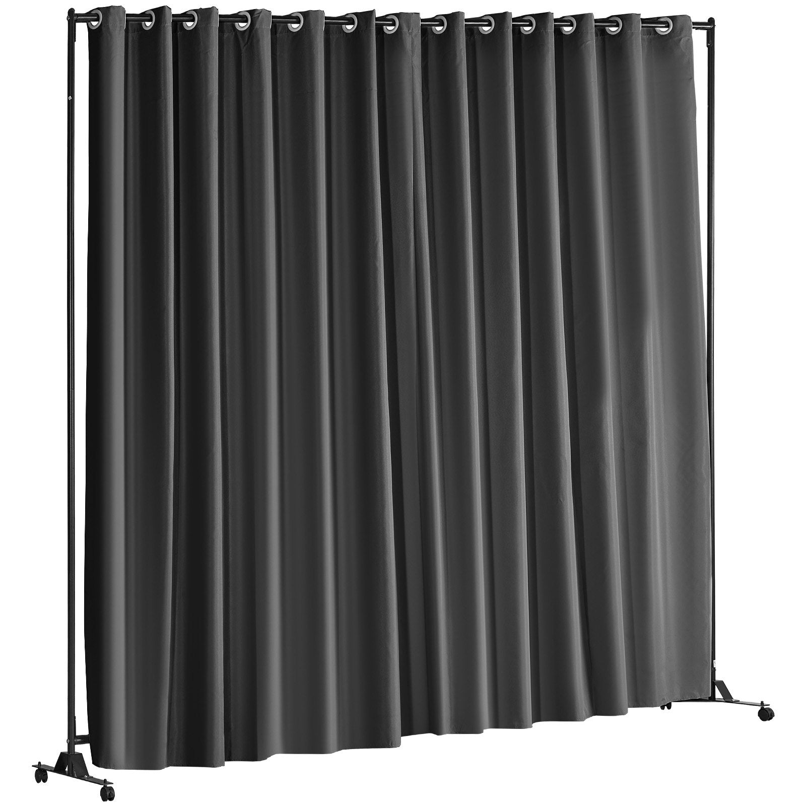 Portable Rolling Room Divider – 8 ft × 10 ft, Black