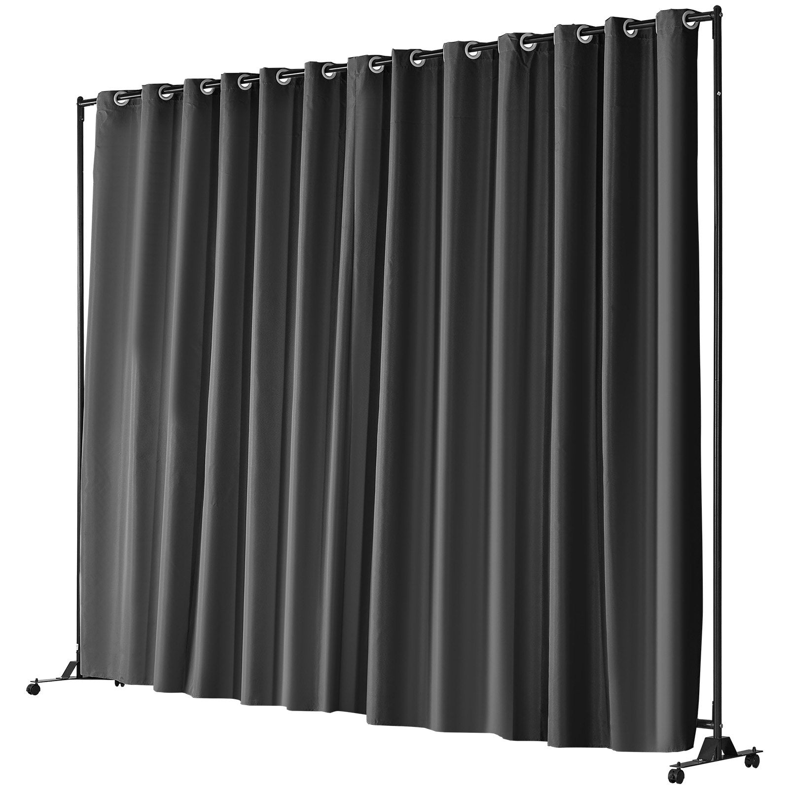 Portable Rolling Room Divider – 8 ft × 10 ft, Black
