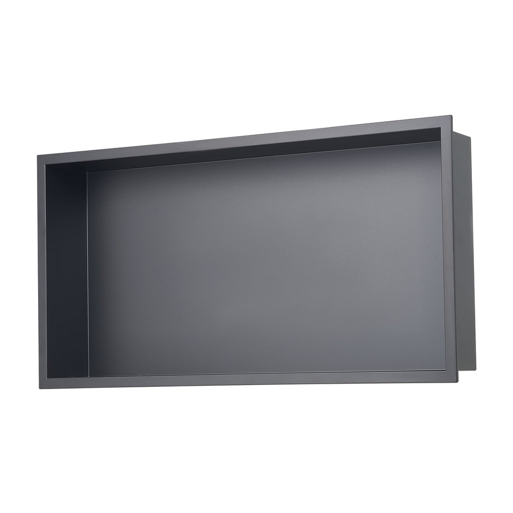 Shower Niche, 33.0 x 63.5 x 10.2 cm Recessed Wall Niche, Heavy-duty Stainless Steel Modern Soap & Shampoo Storage Organizer, Sealed Waterproof, Durable & Easy to Install, Black for Bathroom