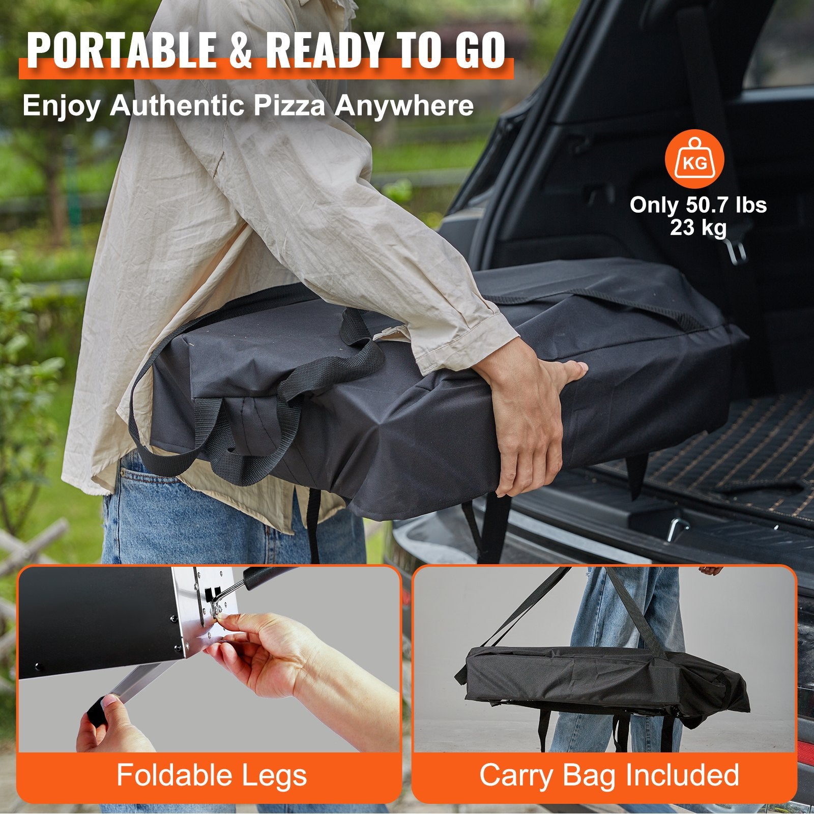 Outdoor Pizza Oven, 406.4 mm, Gas Fired Pizza Maker, Portable Outside Stainless Steel Pizza Grill with 360 Rotatable Pizza Stone, Waterproof Cover, Peel, IR Thermometer, Gas Burner, CSA Listed