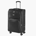 Softside Expandable Luggage with Spinner Wheels, 71 cm Softside Checked Large Luggage, Lightweight Checked Suitcase with Expandable Zippered Pocket and TSA Lock, Black