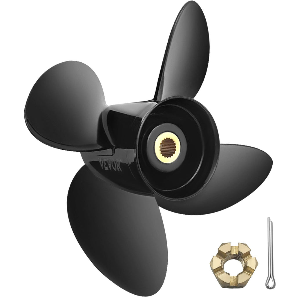 Outboard Propeller, Replace for OEM 3587522, 4-Blade 14 1/4\" x 19\" Pitch Aluminium Boat Propeller, Compatible with Volvo Penta SX Drive All Models, with 19 Tooth Splines, RH
