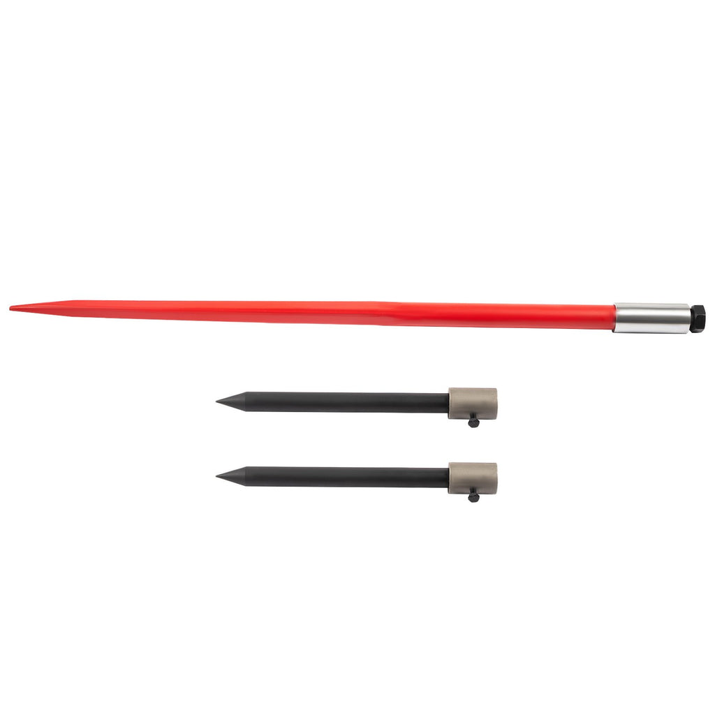 Hay Spear 49" Bale Spear 3000 lbs Capacity, Bale Spike Quick Attach Square Hay Bale Spears, Red Coated Bale Forks, Bale Hay Spike with 2 Stabilizer Spears