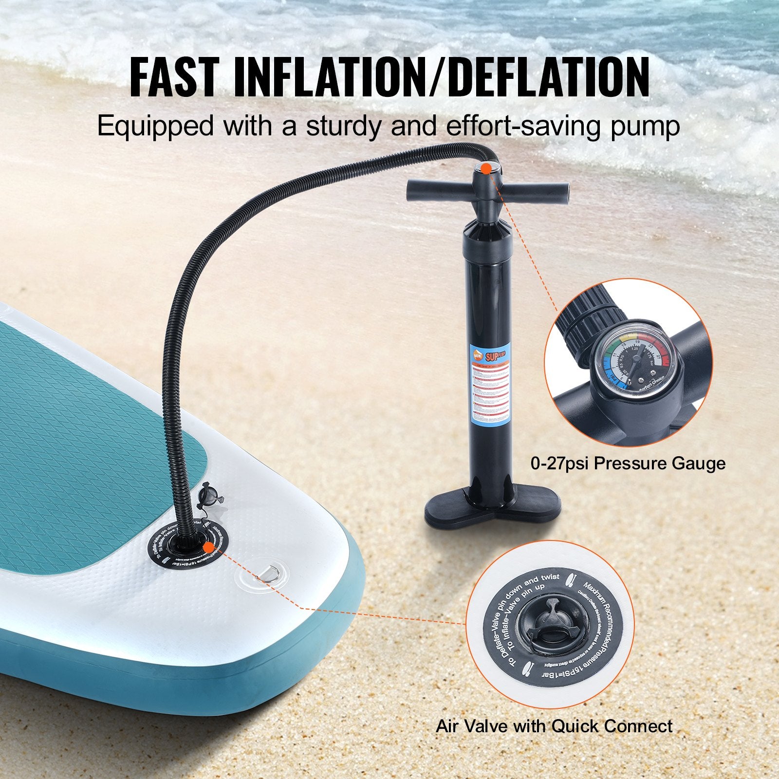 Inflatable Stand Up Paddle Board, 3230 x 838 x 152 mm SUP Paddleboard, with Board Accessories, Pump, Paddle, Fin, Phone Bag, Backpack, Ankle Leash, Repair Kit, Non-slip Deck for Youth & Adults
