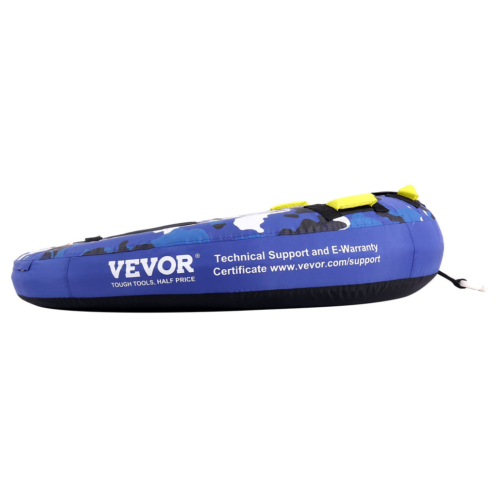 Towable Tube for Boating, 1-2 Riders Inflatable Boat Tubes and Towables, 340 lbs, 51.8" Round Water Sport Towable Tube for Boat to Pull, Full Nylon Cover, EVA Grab Handles and Speed Safety Valve