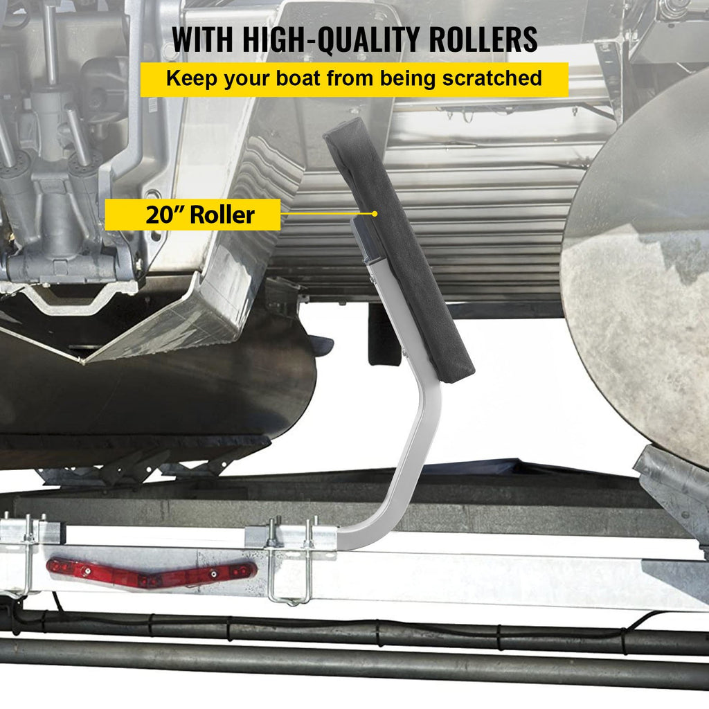 Boat Trailer Guide on, 24\", One Pair Trailer Pontoon Bunk Board Guide-ons, Steel Trailer Guides, Complete Mounting Accessories Included, for Ski Boat, Fishing Boat or Sailboat Trailer