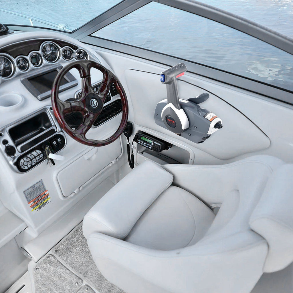 Boat Throttle Control, 5006180 Side-Mounted Outboard Remote Control Box for Evinrude Johnson, Marine Throttle Control Box with Power Trim Switch and Lanyard