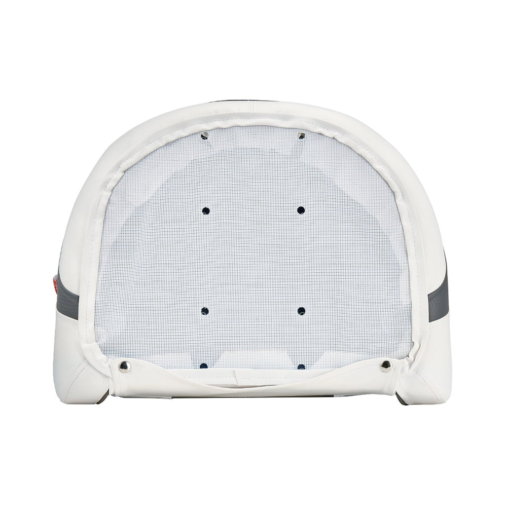 Boat Seat, High Backrest, Flip Up Boat Seat Captain Bucket Seat with Thickened Sponge Cushion & Waterproof PVC Leather, Ergonomic Design, Folding Boat Seat for Boats, Yachts, Ships, White & Grey