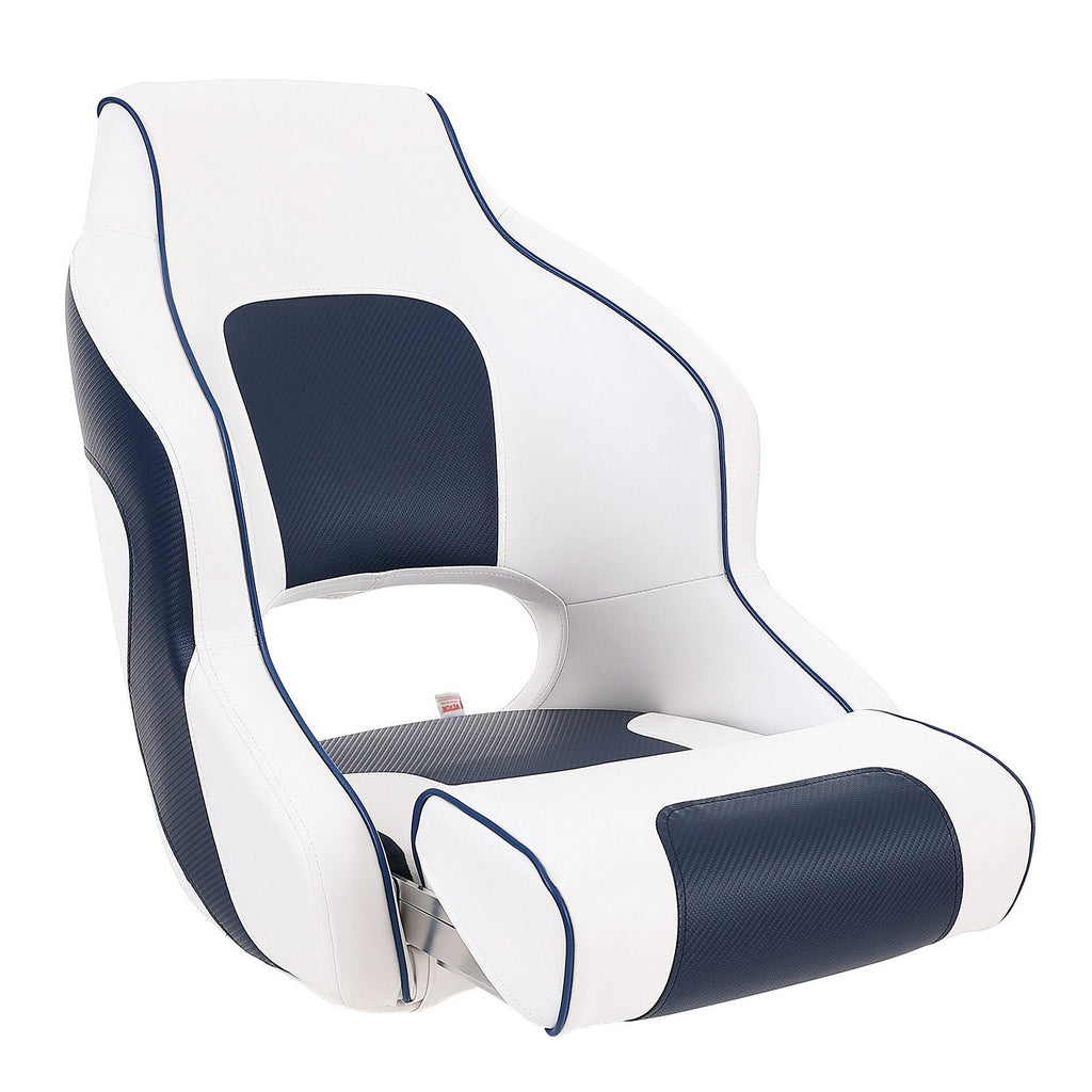 Captain Bucket Seat Boat Seat, Flip Up Boat Seat, with Thickened Sponge Padding, Flip-up Bolster Boat Captain Chair for Fishing Boat, Sightseeing Boat, Speedboat, Canoe, 1-Piece