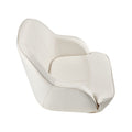 Boat Seat, Low Backrest, Boat Seat Captain Bucket Seat with Thickened Sponge Cushion & Waterproof PVC Leather, Ergonomic Design, Suitable for Fishing Boats, Yachts, Ships, White