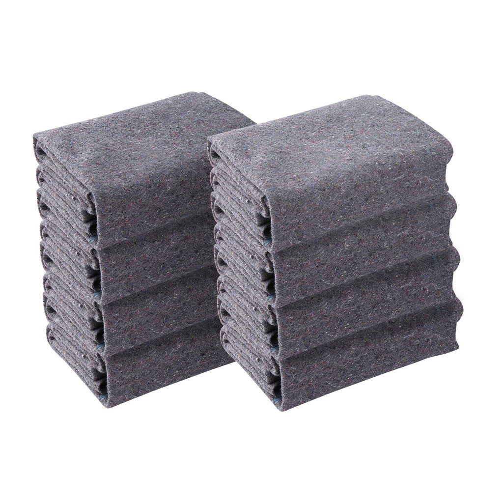 Moving Blankets, 1829 x 1372 mm, 12 kg/dz Weight, 12 Pack, Professional Recycled Cotton Packing Blanket, Large Heavy Duty Shipping Mover Pads Perfect for Protecting Furniture, Floors, Appliances