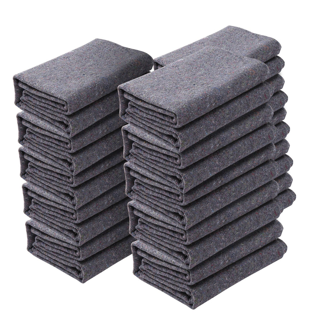 Moving Blankets, 1829 x 1372 mm, 12 kg/dz Weight, 12 Pack, Professional Recycled Cotton Packing Blanket, Large Heavy Duty Shipping Mover Pads Perfect for Protecting Furniture, Floors, Appliances