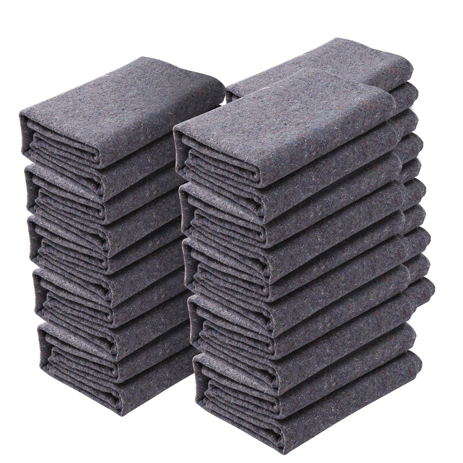 Moving Blankets, 1829 x 1372 mm, 12 kg/dz Weight, 12 Pack, Professional Recycled Cotton Packing Blanket, Large Heavy Duty Shipping Mover Pads Perfect for Protecting Furniture, Floors, Appliances