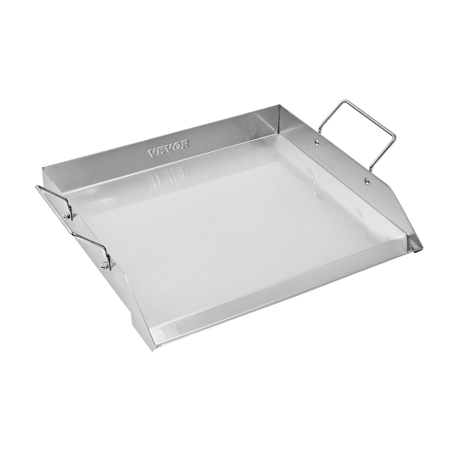 Stainless Steel Griddle, 18x16 inch Universal Flat Top Rectangular Plate, Gas Grill Griddle for BBQ Grill, Teppanyaki, Portable Family Cookware with Handle, for Camping Tailgating Party
