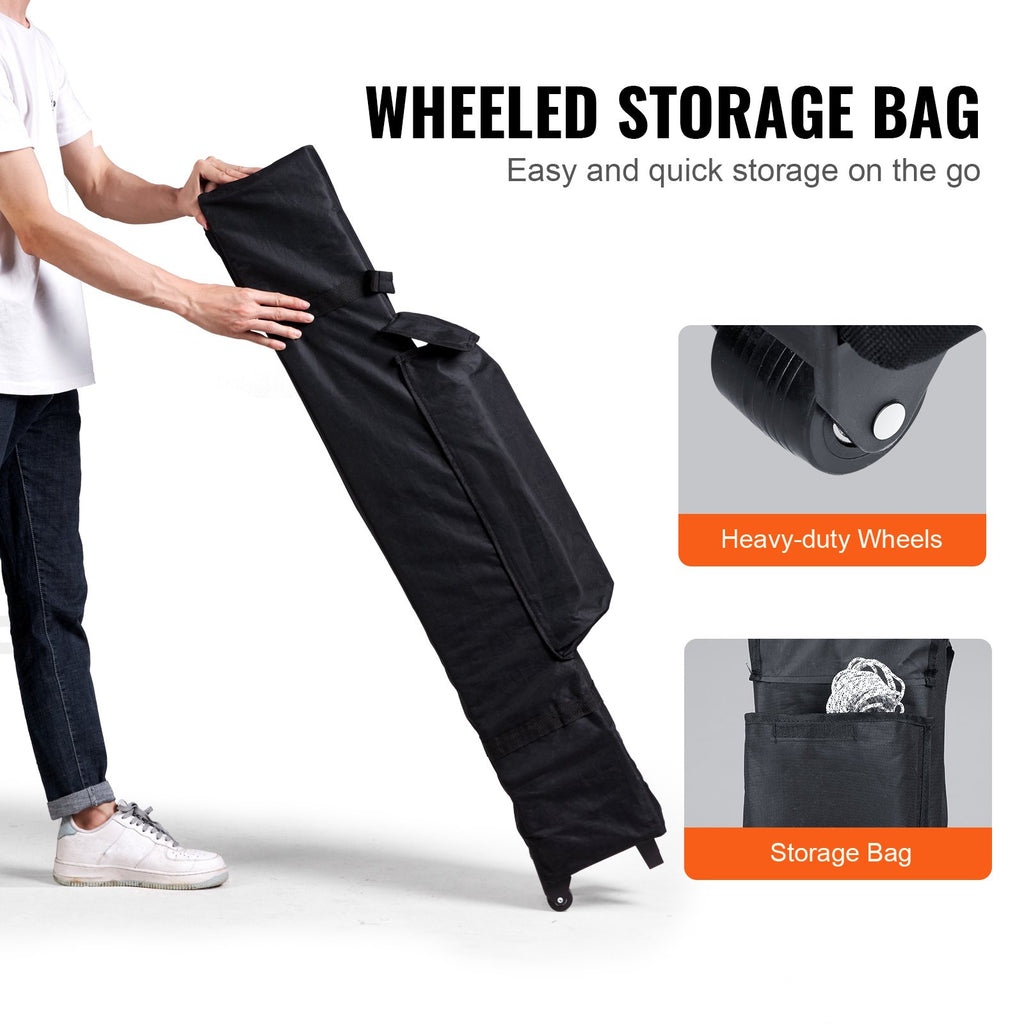 Pop Up Canopy Tent, 10 x 10 ft, 250 D PU Silver Coated Tarp, with Portable Roller Bag and 4 Sandbags, Waterproof and Sun Shelter Gazebo for Outdoor Party, Camping, Commercial Events, Dark Gray