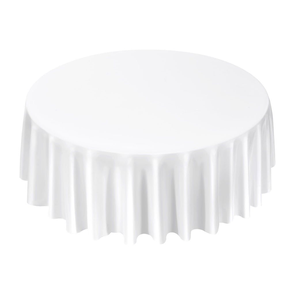 2-Pack White Round Tablecloths – 305cm