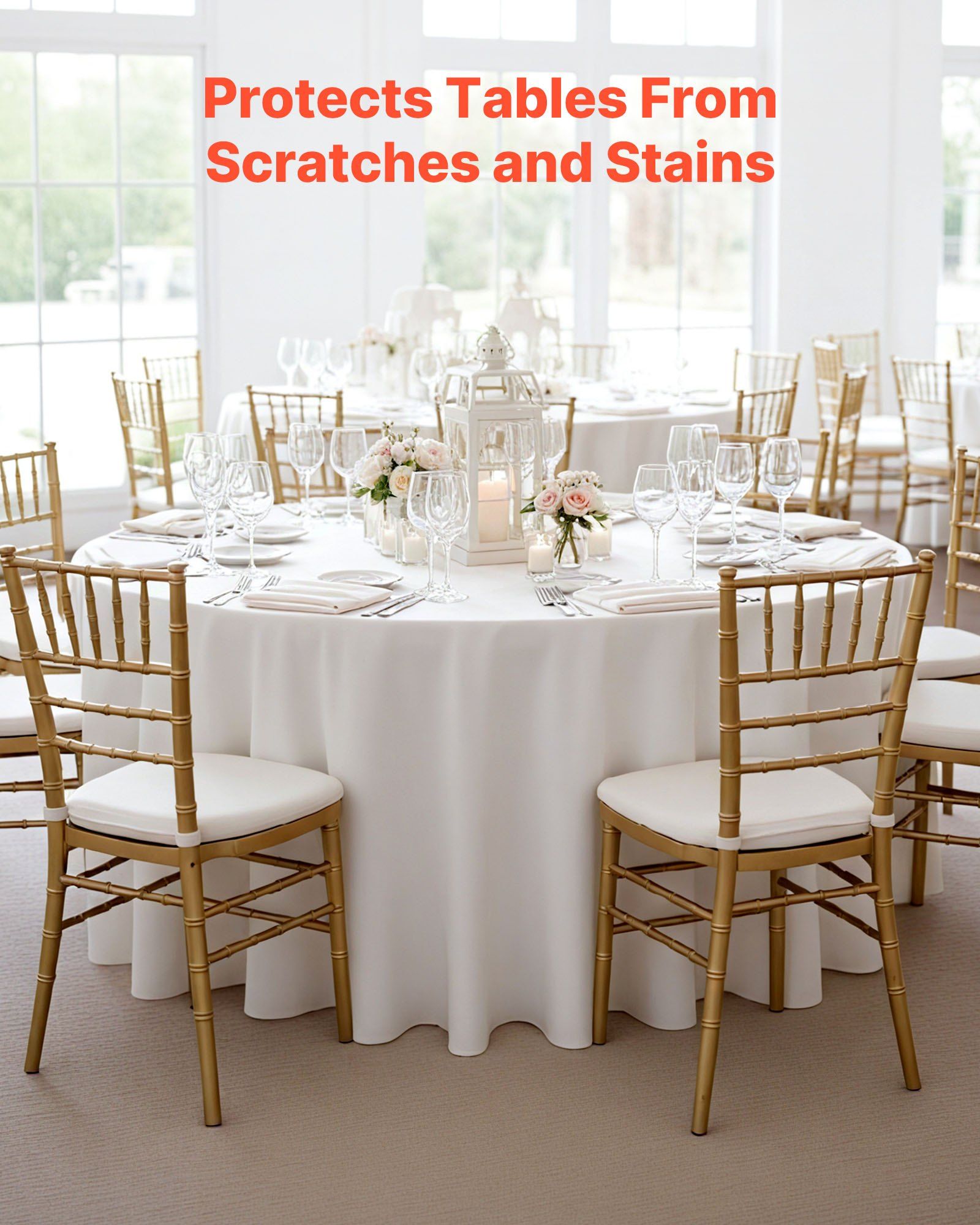 2-Pack White Round Tablecloths – 305cm