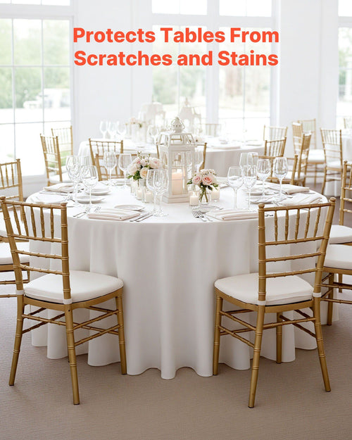 2-Pack White Round Tablecloths – 305cm