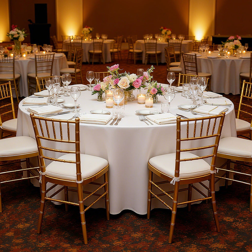 2-Pack White Round Tablecloths – 305cm