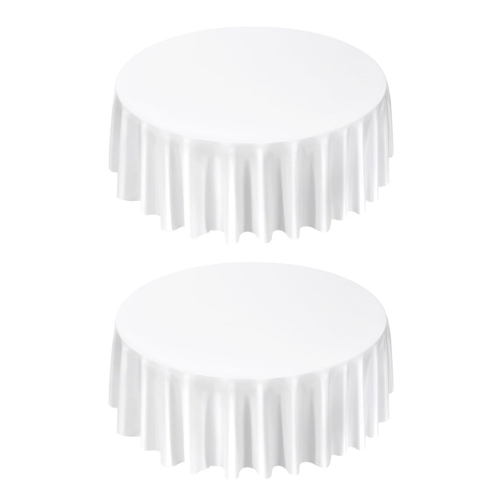 2-Pack White Round Tablecloths – 305cm