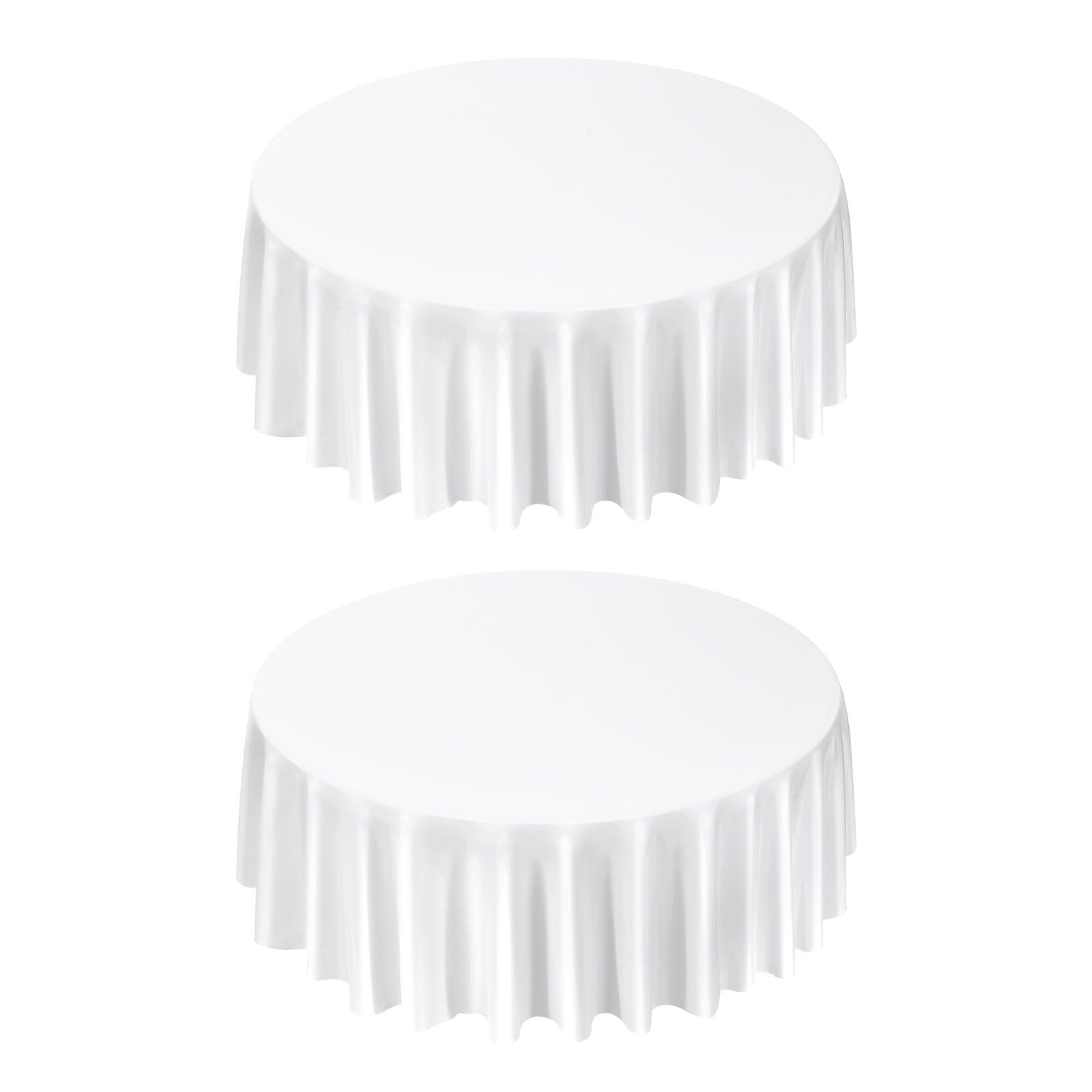 2-Pack White Round Tablecloths – 305cm