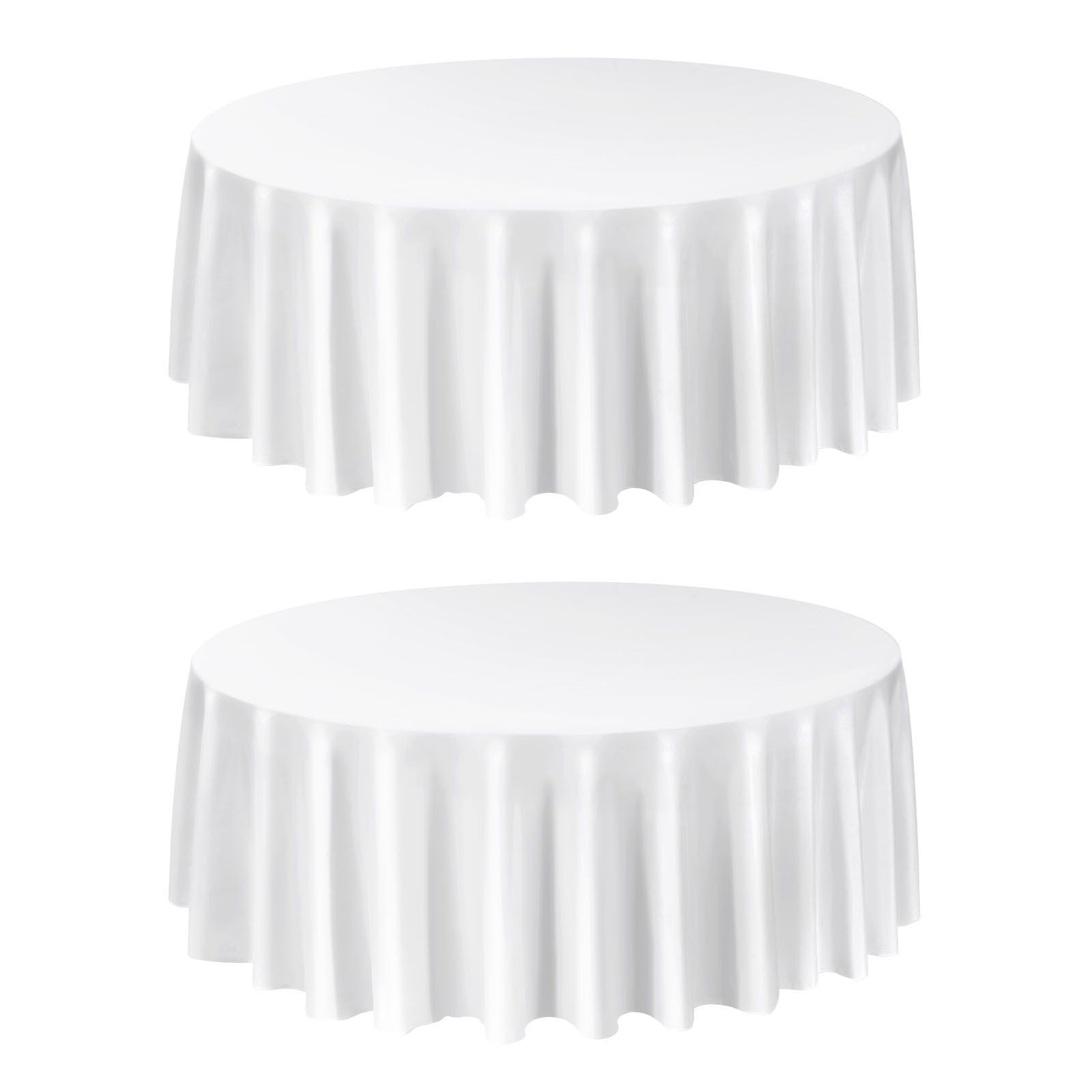 2-Pack White Round Tablecloths – 305cm