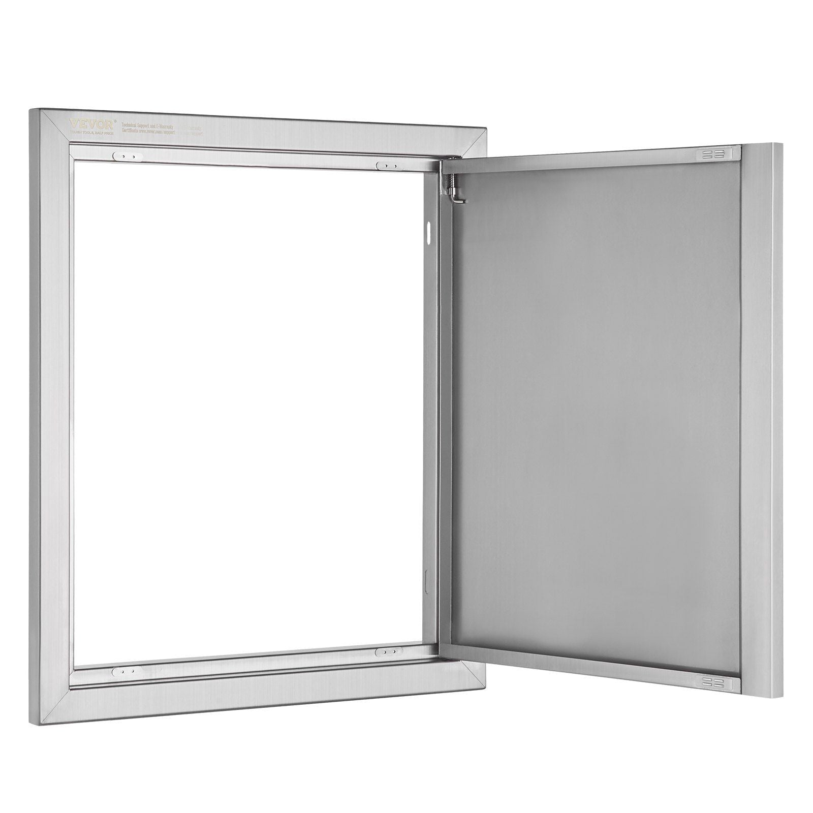 BBQ Access Door, 457x533 mm Single Outdoor Kitchen Door, Stainless Steel Flush Mount Door, Wall Vertical Door with Recessed Handle, for BBQ Island, Grilling Station, Outside Cabinet