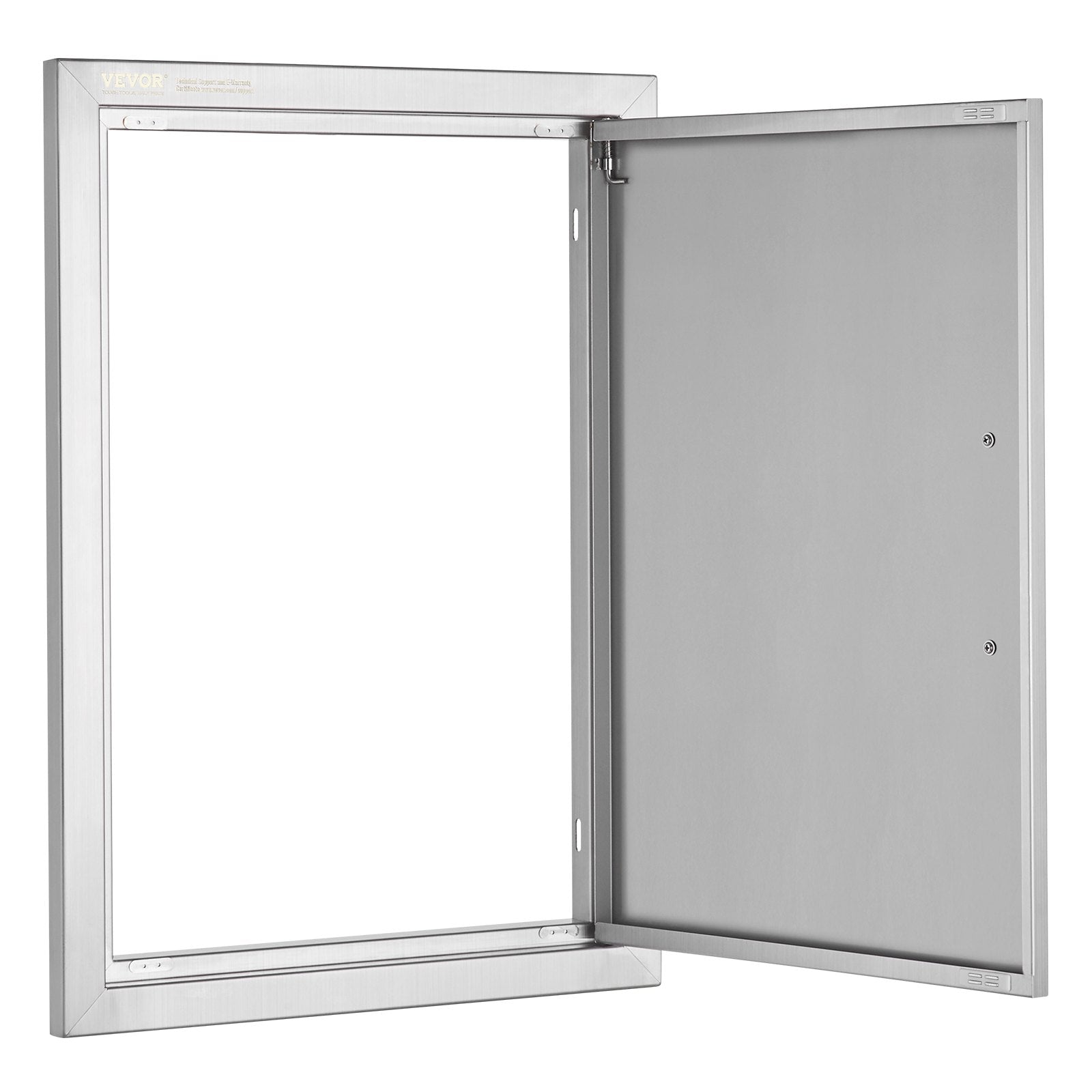 BBQ Access Door, 432x610 mm Single Outdoor Kitchen Door, Stainless Steel Flush Mount Door, Wall Vertical Door with Handle, for BBQ Island, Grilling Station, Outside Cabinet