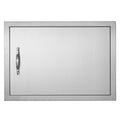 BBQ Access Door, 610x432 mm Single Outdoor Kitchen Door, Stainless Steel Flush Mount Door, Wall Vertical Door with Handle, for BBQ Island, Grilling Station, Outside Cabinet