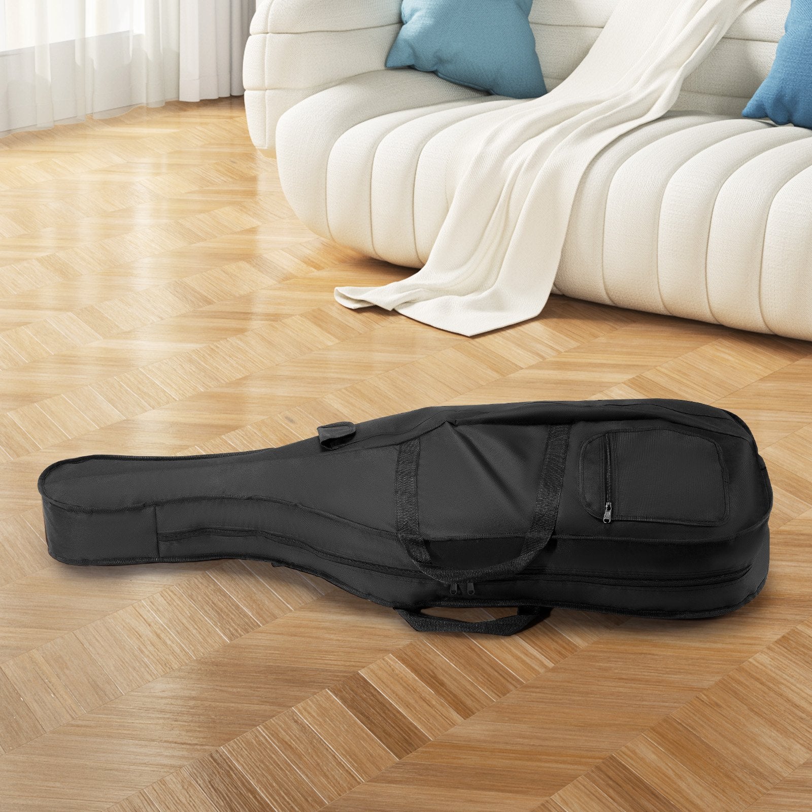 4/4 Full Size Cello Case, Nylon Waterproof, Lightweight Portable Travel Carrying Bag, with Reinforced Handle, Dual Shoulder Straps, Anti-Scratch, Professional Cello-Shape, for Cello, Black