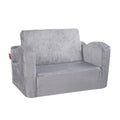 Baby Chair Foldable 2-in-1 Comfy Baby Lounger Couch Kids Sofa Grey