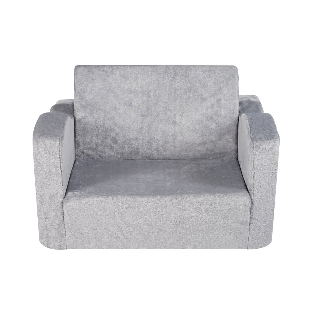 Baby Chair Foldable 2-in-1 Comfy Baby Lounger Couch Kids Sofa Grey