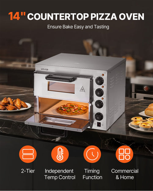 14-Inch Double-Deck Electric Pizza Oven