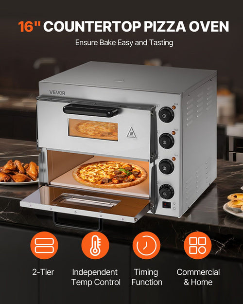16-Inch Double-Deck Electric Pizza Oven