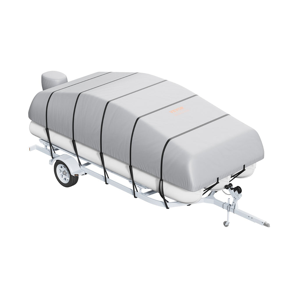 Pontoon Boat Cover 800D Waterproof Trailerable 19-20 ft with Storage Bag