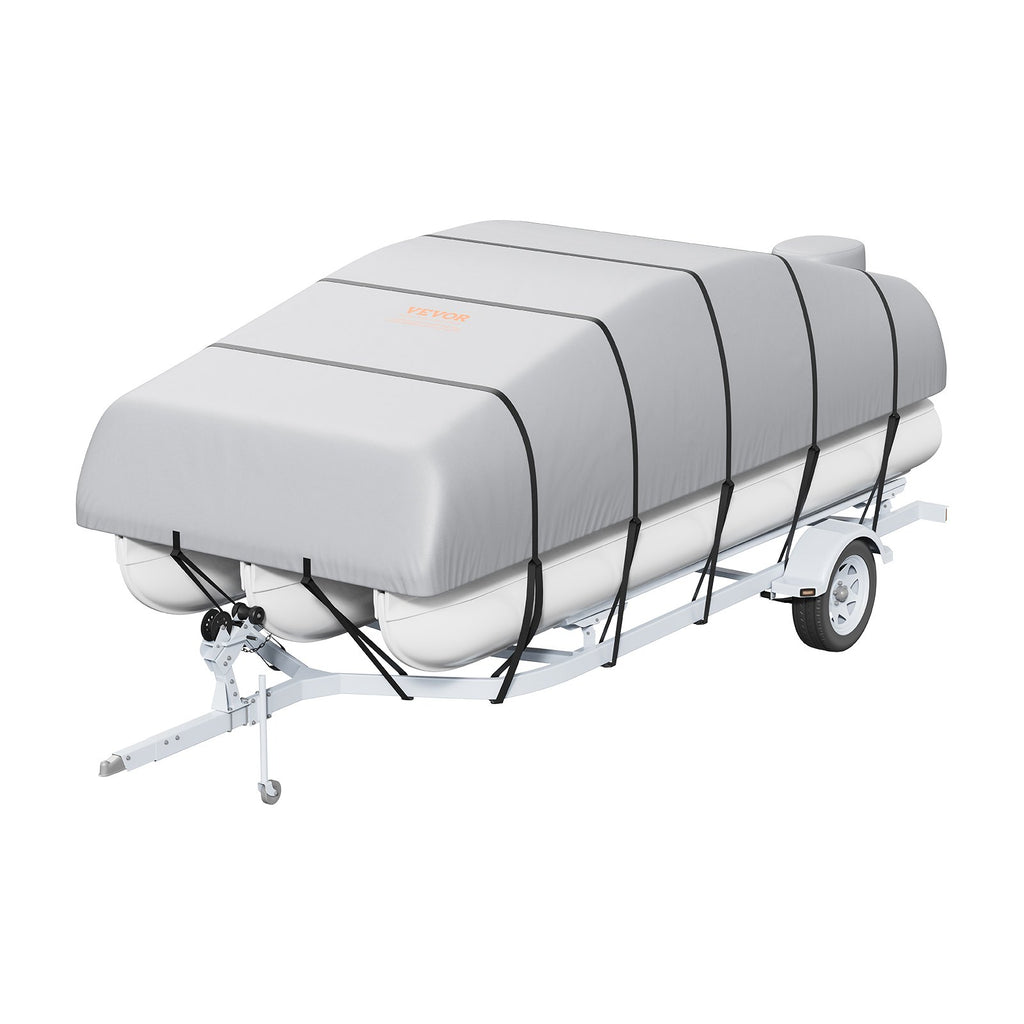 Pontoon Boat Cover 800D Waterproof Trailerable 19-20 ft with Storage Bag