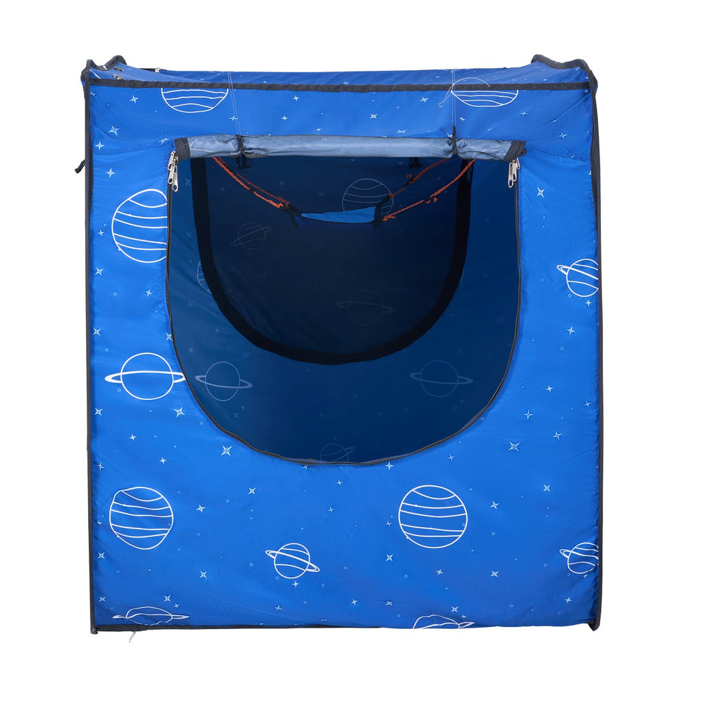 Bed Tent, Pongee Fabric, 2 Doors Breathable Dream Tent with 8.5 mm Fiber Poles on Bed Privacy, Full Size Block out Light Sleeping Bed Canopy, Fit for Kids Playhouse and Adults Sleeping Tent