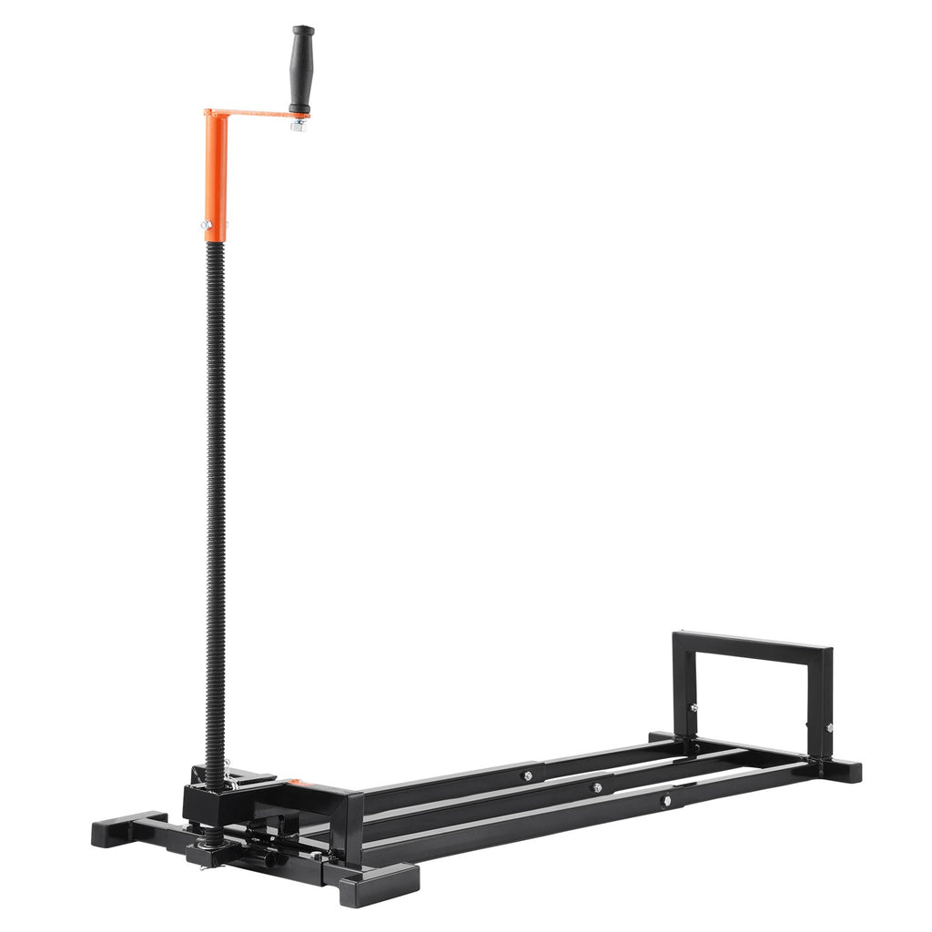 Ride on Lawn Mower Lift Jack, 880 Lbs Weight Capacity, Telescopic Maintenance Jack with Crank Handle & Power Tool Handle, Foldable Lawn Tractor Lifter for Lawn Mowers and Garden Tractors, Black
