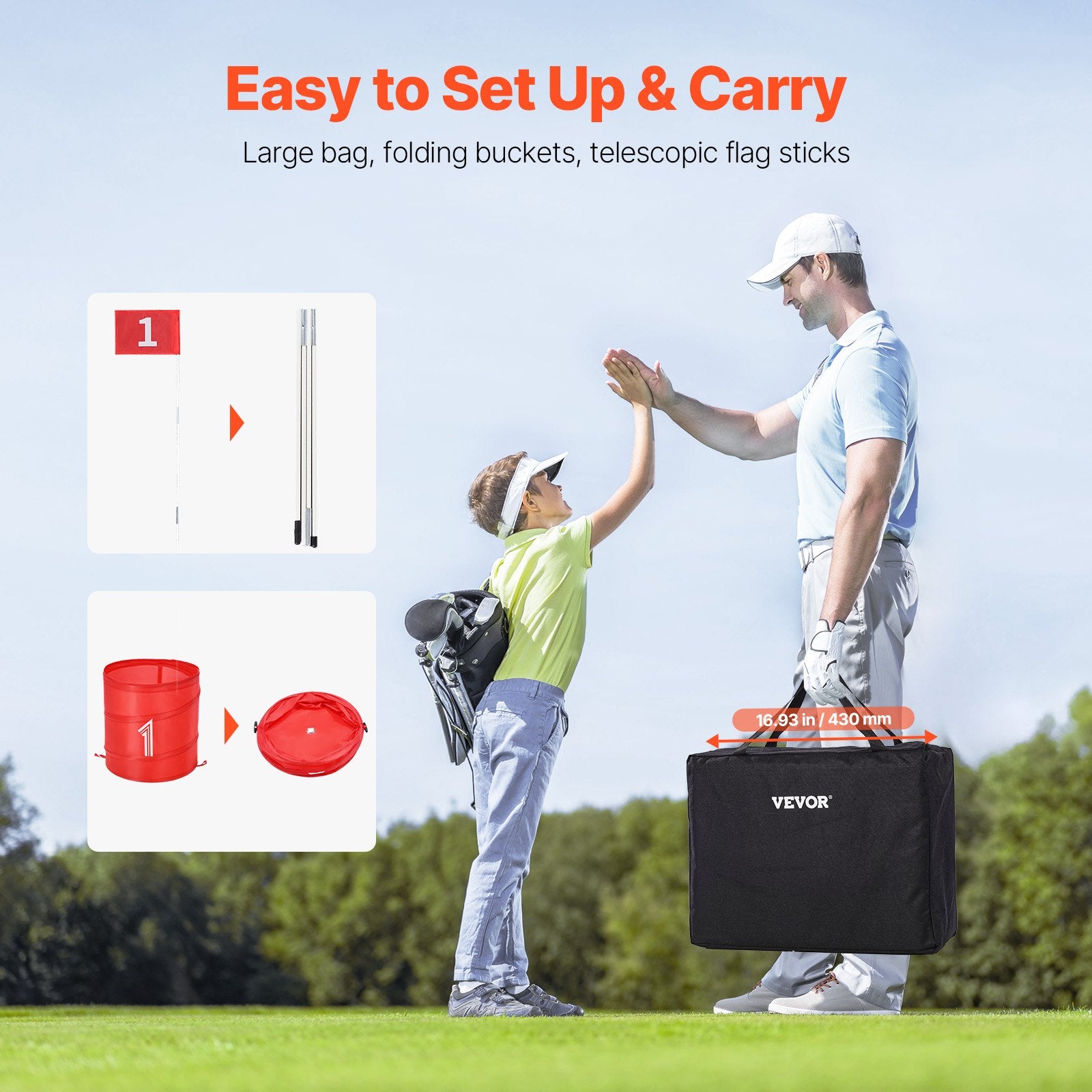Backyard Golf Game, 6 Hole Golf Course, Golf Game Practice Games, Golf Chipping Game for Family, Adults and Kids, Portable Outdoor Yard Golf Game for Lawn, Yard, Camping, Park, Beach