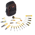Tool Backpack with Tools, 65 Pockets, Heavy-duty Tools Storage Organizer Bags with Laptop Compartment & Molded Base, Electrician Jobsite Backpack for Electrician, Repairman, and HVAC Techs